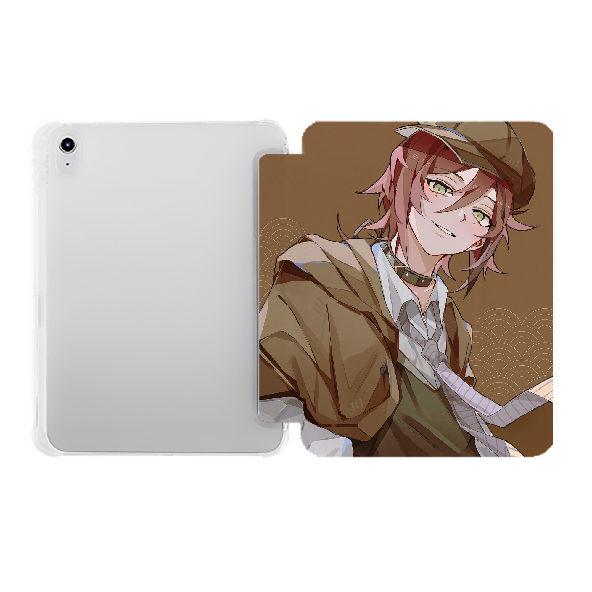 （画像用） 文豪ストレイドッグス Bungo Stray Dogs IPad ケース ペン収納付き 三つ折りスタンド PUレザー×シリコン 対応機種9.5/10.5/10.9インチ